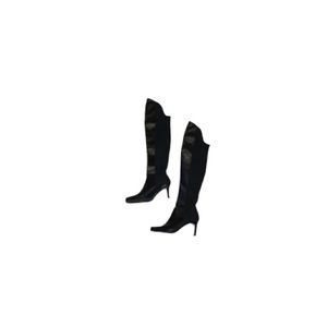 Melissa Black Leather and PVC Over the Knee Boots - Women’s Size 36